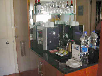 In-room drinks area