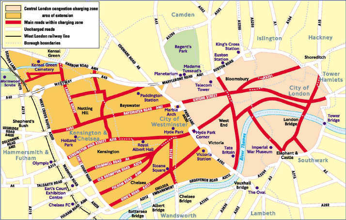 old congestion charging map